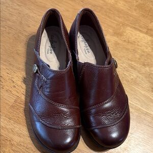 Clarks Women's Deep Brown Leather Flats